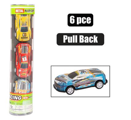 DIE CAST SET 6PCS PULL BACK RACER 6cm