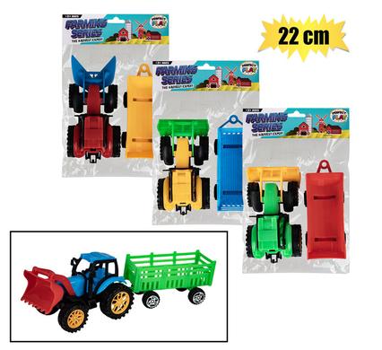 VEHICLE FARM TRACTOR AND TRAILOR, 22cm