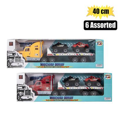 VEHICLE PLAYSET TRUCK & TRAILOR W/2CARS