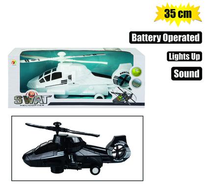 BATTERY OPERATED HELICOPTER W/SOUND 35cm