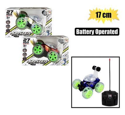 BATTERY OPERATED RC STUNT CAR MTL 17cm