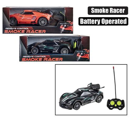 BATTERY OPERATED RC CAR W/SPRAY, 18cm