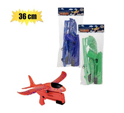 BOYS P/SET GLIDER FOAM PLANE W/GUN 36cm