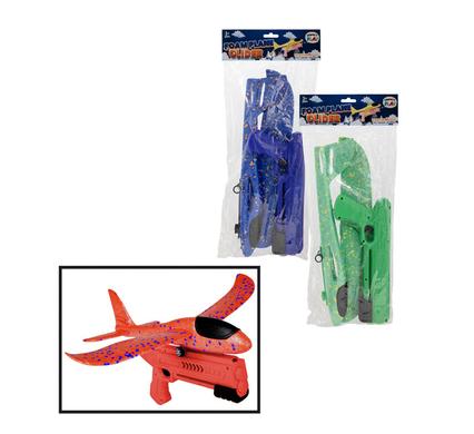 BOYS P/SET GLIDER FOAM PLANE W/GUN 36cm