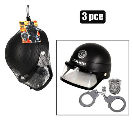 BOYS PLAYSET COMBAT POLICE HELMET & CUFF