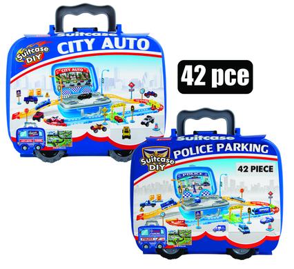 BOYS PLAYSET PARKING STORAGE CITY 42pc