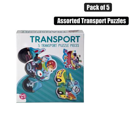 PUZZLE JIGSAW TRANSPORT 19PC 5 ASSTD