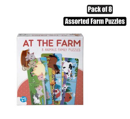 PUZZLE JIGSAW AT THE FARM 16PC 8 ASSTD