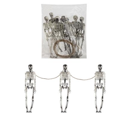 HALLOWEEN DECOR HANGING SKELETON 8PK