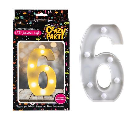 ORN LED LIGHT UP NUMBER B/O - 6