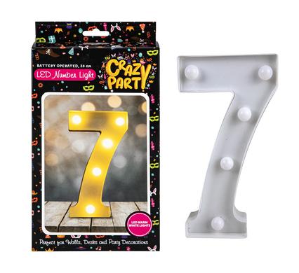 ORN LED LIGHT UP NUMBER B/O - 7
