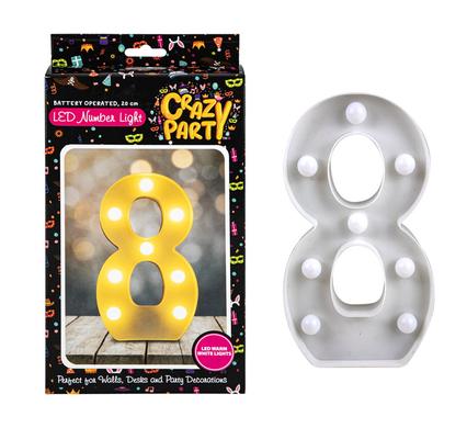 ORN LED LIGHT UP NUMBER B/O - 8