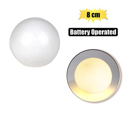 ORN LIGHT MOON WARM WHT 8cm B/O