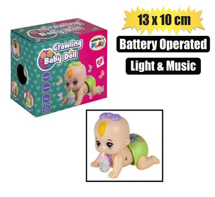DOLL BABY CRAWL MUSIC & LIGHT 13x10cm
