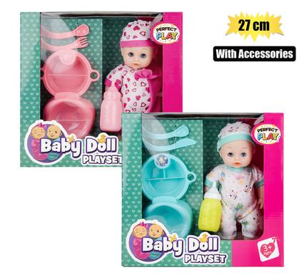 DOLL BABY 27cm W/FEED ACCESSORIES