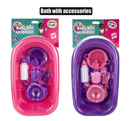 DOLL BABY BATH W/ACCESSORIES  ASSTD