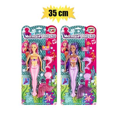 DOLL MERMAID W/MINI ACCESSORIES 35cm