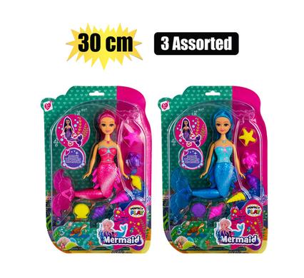 DOLL MERMAID W/ACCESSORIES 30cm