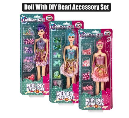 FASHION DOLL WITH DIY BEAD ACCESSORY SET
