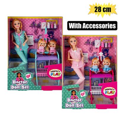 DOLL W/BABIES AND ACCESSORIES