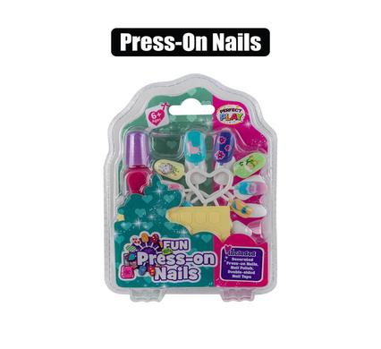 PLAYSET MAKE UP STICK ON NAILS W/POLISH