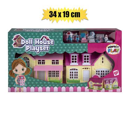 PLAY-SET DOLL HOUSE W/ACC 34x19cm