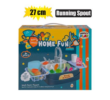 PLAYSET WASHUP BASIN RUNNING WATER 27PC