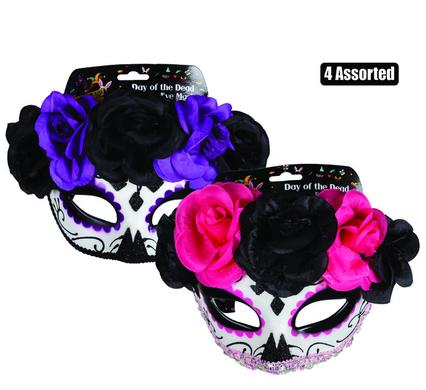 DRESS UP MASK DAY OF DEAD FLOWERS