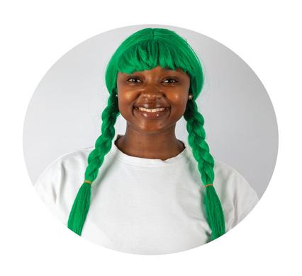 DRESS UP WIG GREEN BRAIDED