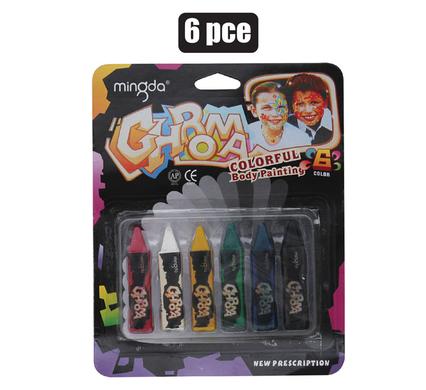 DRESS UP FACE PAINT SET CRAYON STYLE 6PC