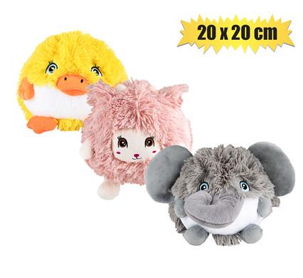 PLUSH BALL FLUFFY ANIMAL 20x20cm
