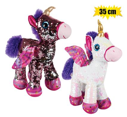 PLUSH UNICORN GLITZIES W/ WINGS 35cm