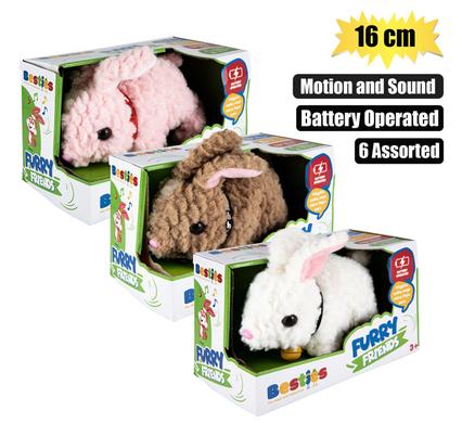 PLUSH BUNNY WALKING B/O 16cm ASSTD