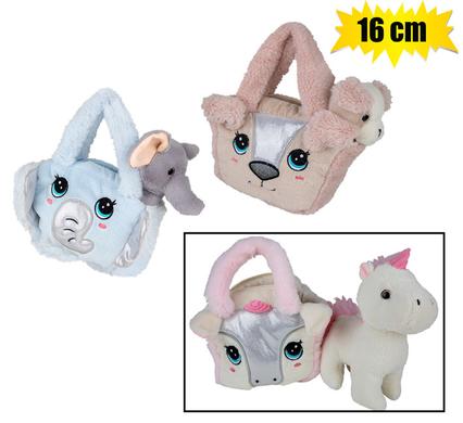 PLUSH ANIMAL 16cm IN BAG H12xL13xW15cm