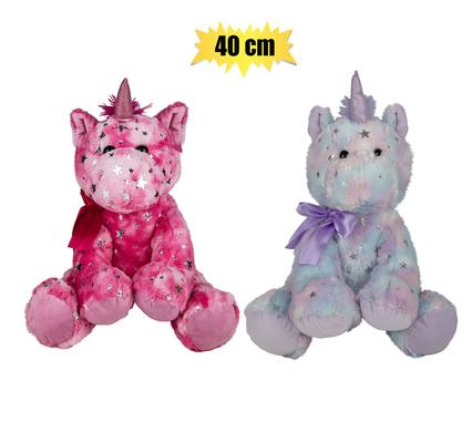 PLUSH UNICORN PASTEL ASSTD  40cm