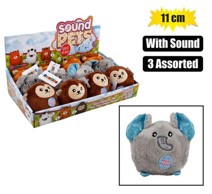 PLUSH ANIMAL WILD BALLS WITH SOUND 11cm