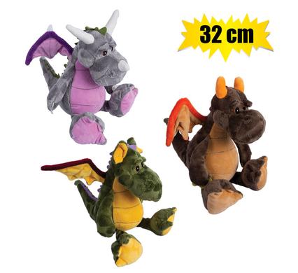PLUSH DRAGON ASSTD DIAZ 32cm