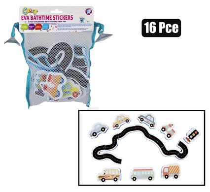 BABY BATH EVA STICKER IN NET BAG 16PC