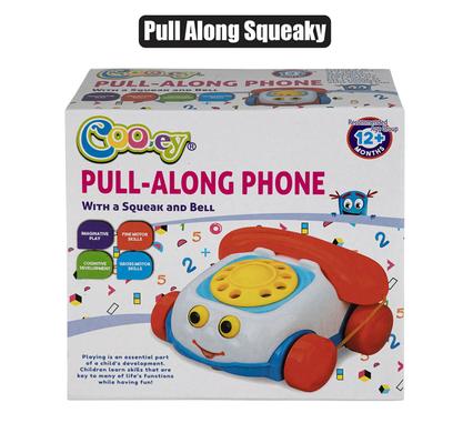 BABY TOY PULL ALONG PHONE W/SQUEAK 17cm