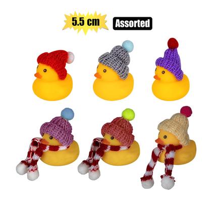 BABY VINYL THEMED DUCK 5.5cm BEANIE