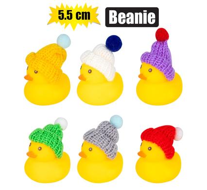 BABY VINYL THEMED DUCK 5.5cm BEANIE