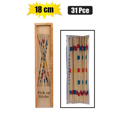 GAME WOODEN PICK UP STICKS 31PC 18cm