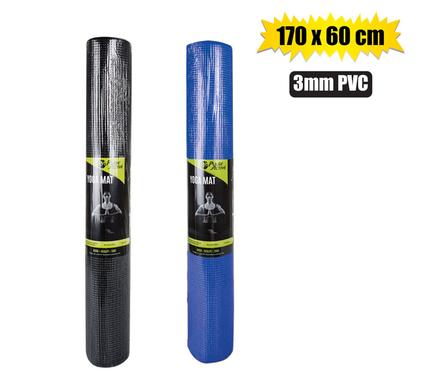FITNESS YOGA MAT 3mm PVC ASSTD
