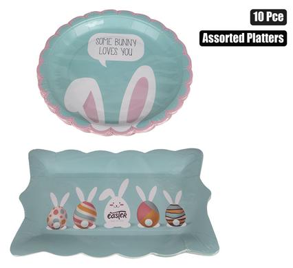 EASTER PARTY PLATES 10PC ASSTD