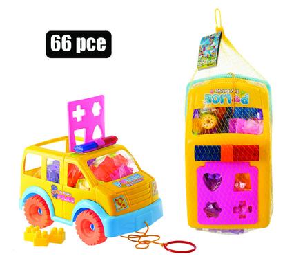 BUILDING BLOCKS STORAGE 66PC CAR POLICE