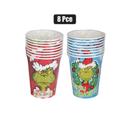 XMAS GRINCH PAPER CUPS 8PC