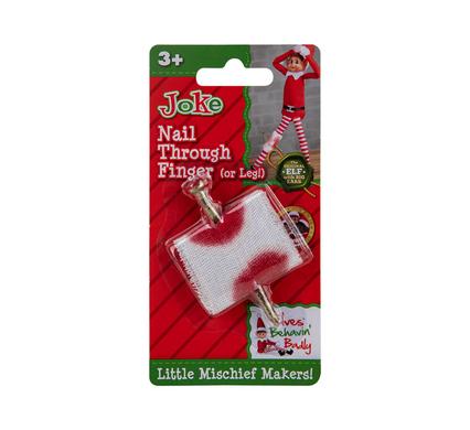 XMAS ELF NAIL THROUGH FINGER
