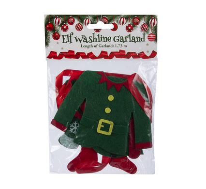 XMAS ELF GARLAND WASH LINE 1.7m