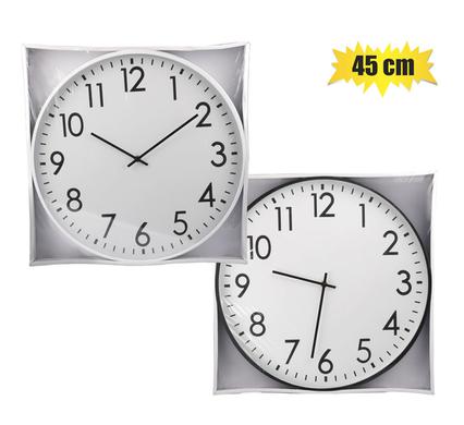 CLOCK WALL QTZ PL ROUND 45cm