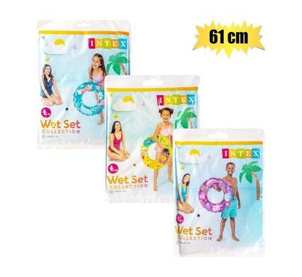 INTEX SWIM RING 61cm TRANSPARENT ASSTD